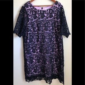 Fancy Lace lavender and Navy dress